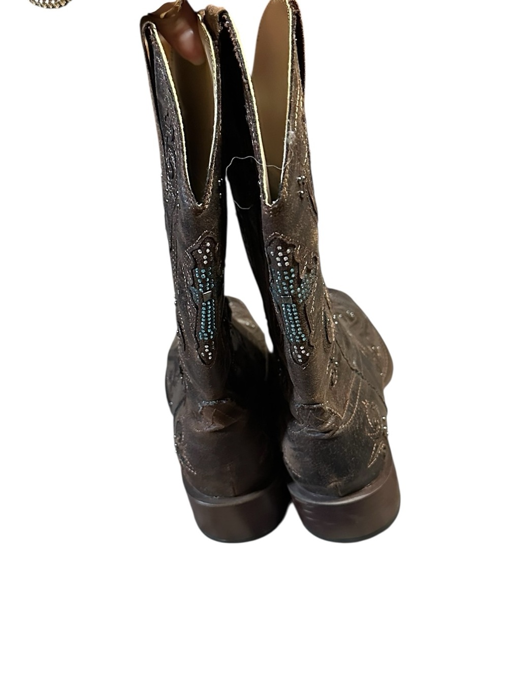 Roper Brown Embroidered Leather Western Boots 7.5 - Picture 6 of 7